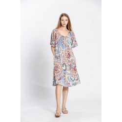 Robe imprimé fleuri col rond