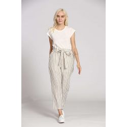 Pantalon rayure lin