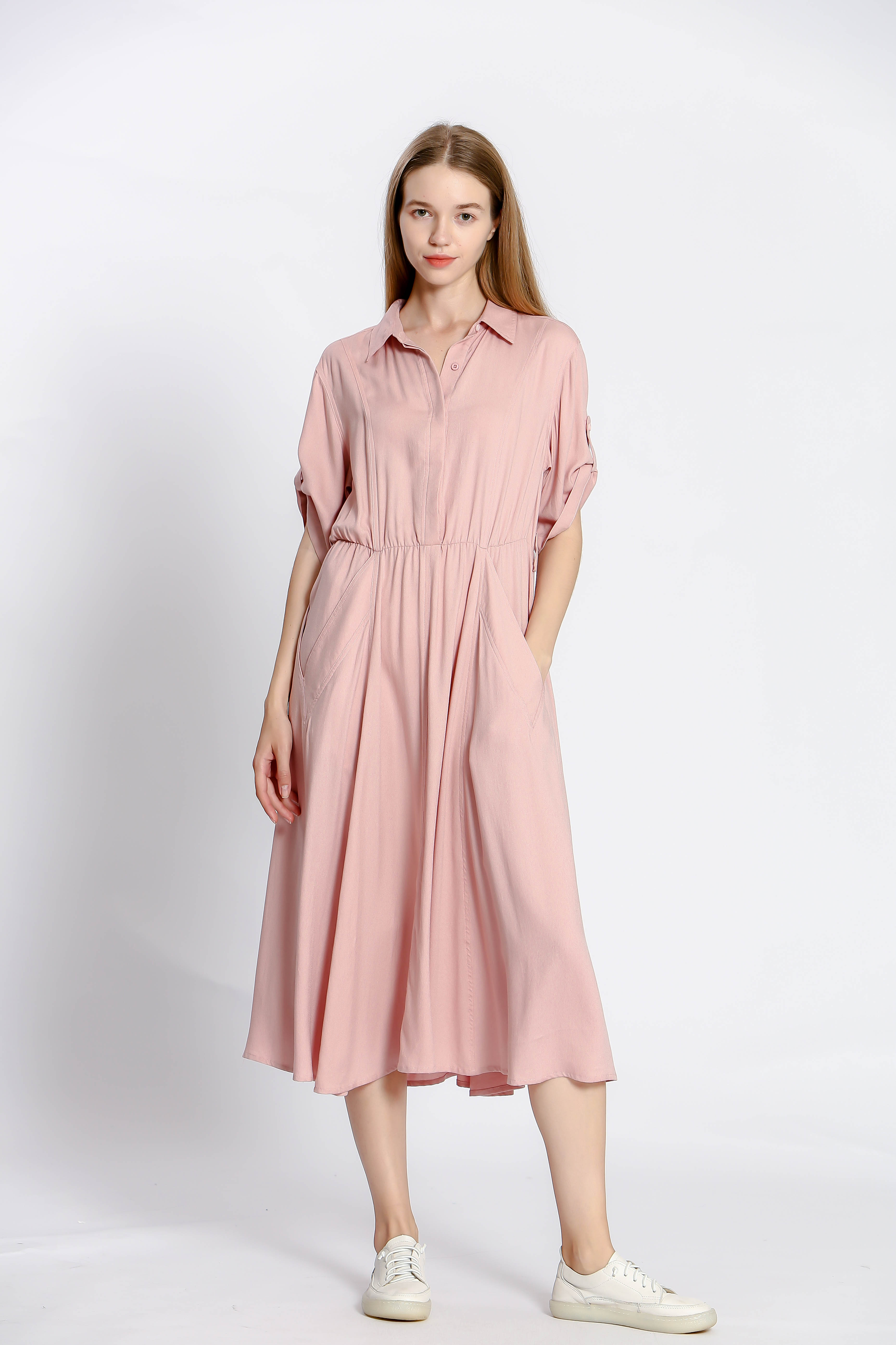 Robe uni col v