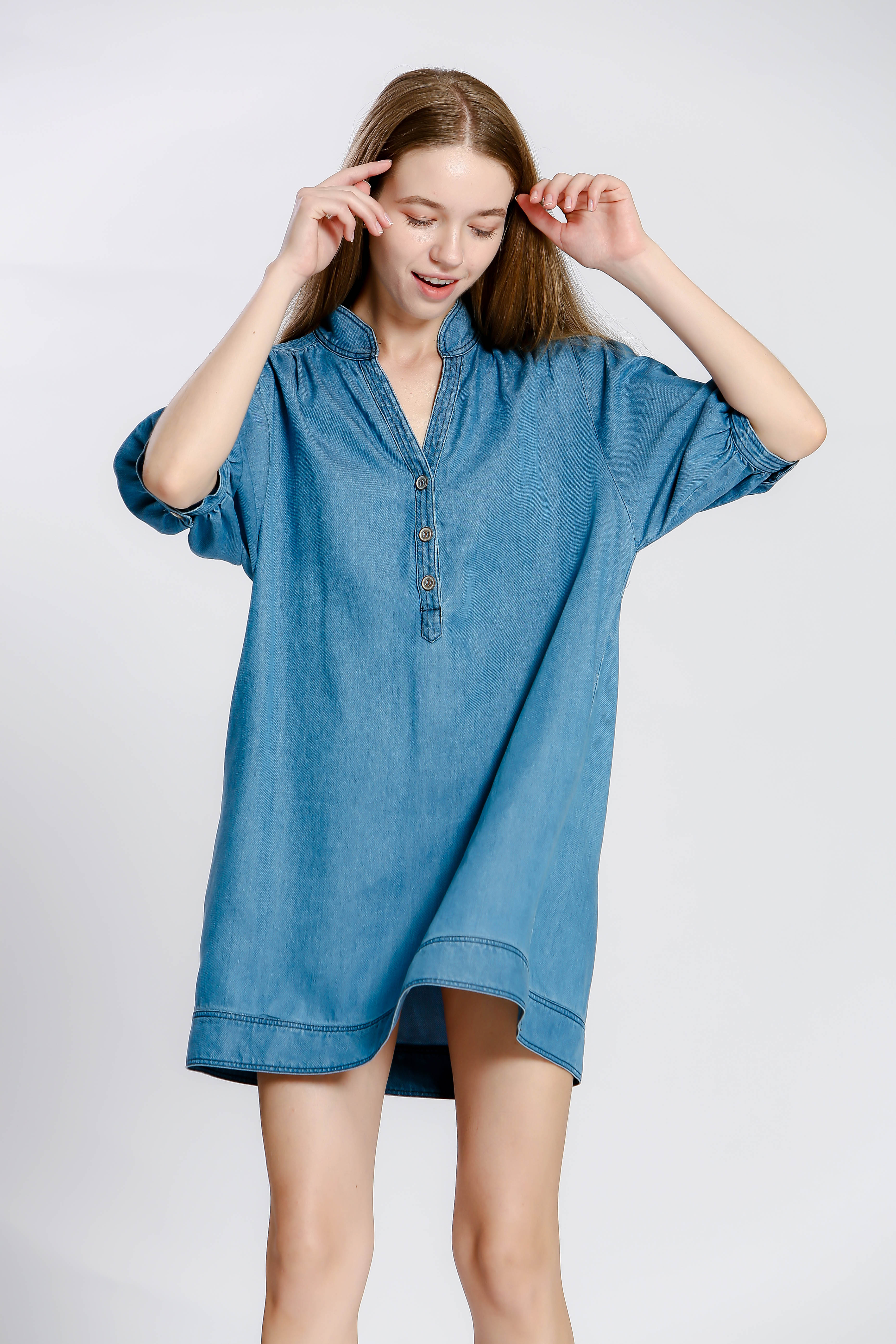 Robe uni col v