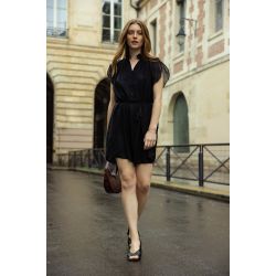 Robe uni col v