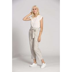 Pantalon rayure lin