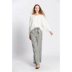 Pants jacquard rayure