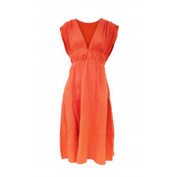 Robe uni col v