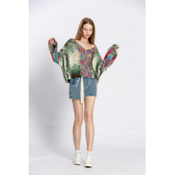 Short en jean a perles fantaisie