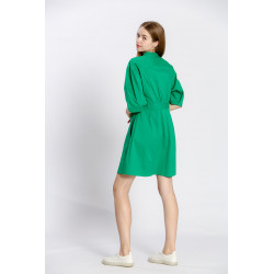 Robe Chemise longue unie col rond