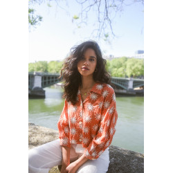 Blouse fleuri col chemise