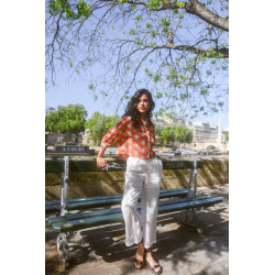 Blouse fleuri col chemise