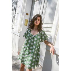 Robe col rond broderie ajourée