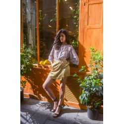 Blouse imprimé fleuri col rond