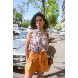 Blouse imprimé fleuri col v