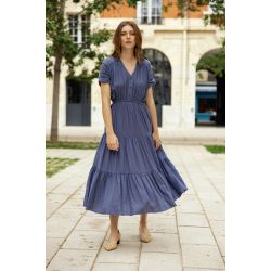 Robe uni col v