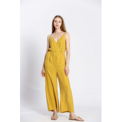 Jumpsuit uni fluide fines bretelles