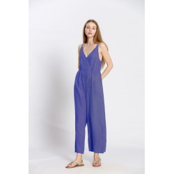 Jumpsuit uni fluide fines bretelles