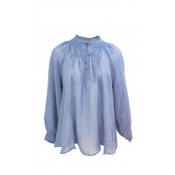 Blouse unie à manches bouffantes