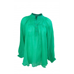 Blouse unie à manches bouffantes