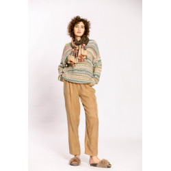 Pull rayé multicolore