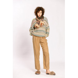 Pull rayé multicolore