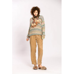 Pull rayé multicolore