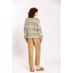 Pull rayé multicolore