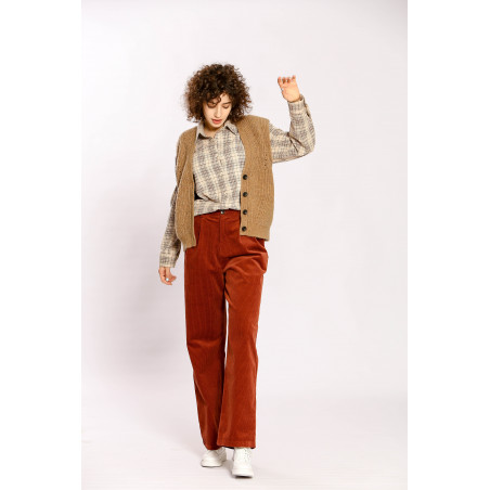 Gilet uni boutonné sans manche