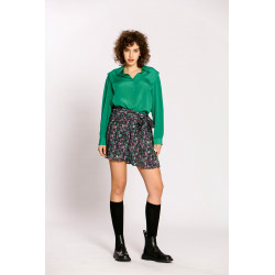 Chemise unie boutonnée 100% soie
