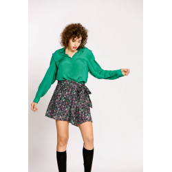 Chemise unie boutonnée 100% soie