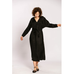 Robe longue unie satinée
