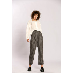 Pantalon 3/4 rayé