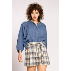 Short à carreaux jacquard