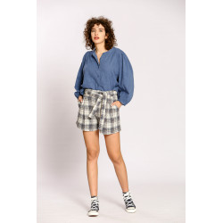 Short à carreaux jacquard