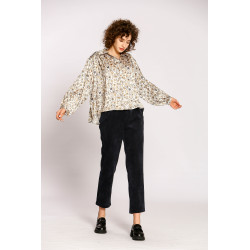 Pantalon velours 3/4 uni