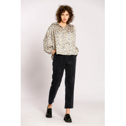Pantalon velours 3/4 uni