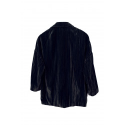 Blazer effet velours uni