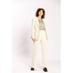 Blazer effet velours uni
