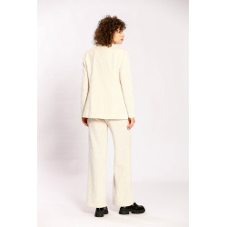 Blazer effet velours uni