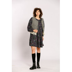 Gilet bicolor finition franges