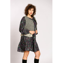 Gilet bicolor finition franges