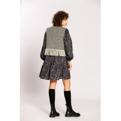 Gilet bicolor finition franges