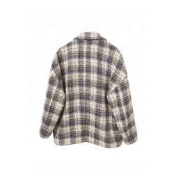 Manteau court à carreaux jacquard