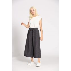 Pantalon rayure lin