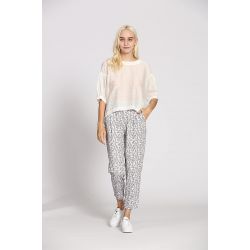 Pantalon coton fleuri