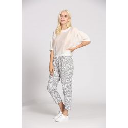 Pantalon coton fleuri