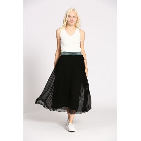 Jupe uni froissé