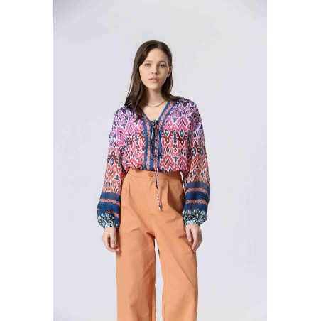 Blouse imprimé à plis