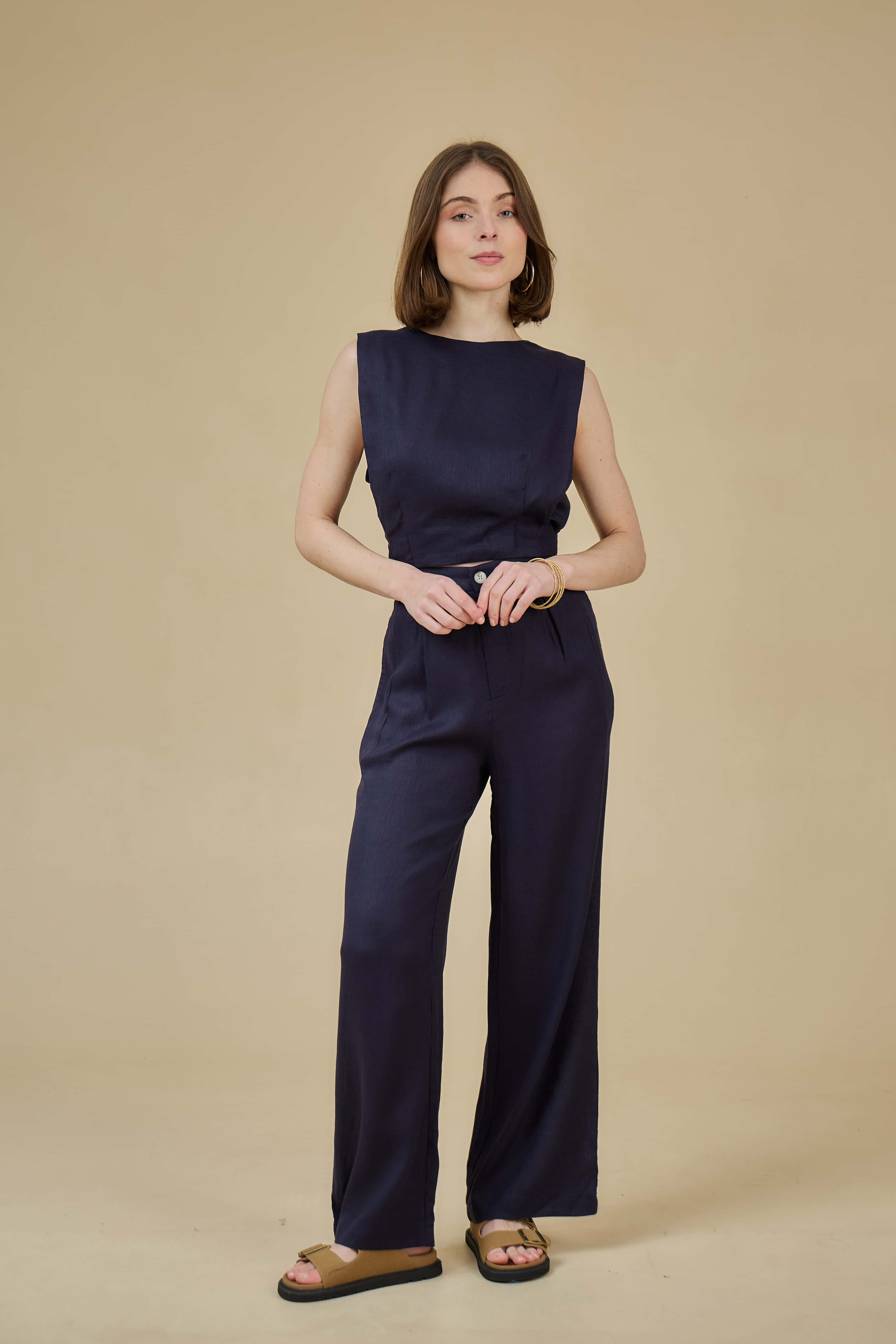 Pantalon droit lin
