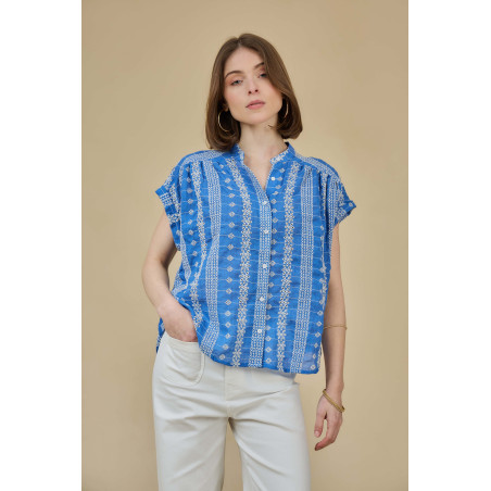 Chemisier coton brodé