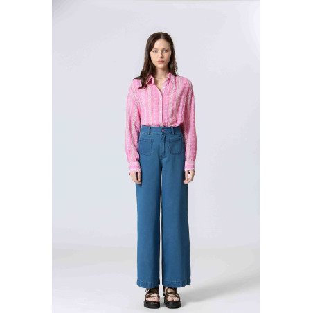 Chemise coton brodé
