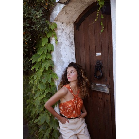 Top viscose imprimée