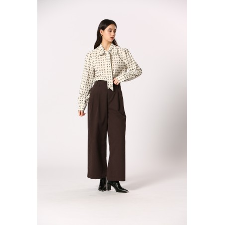 Chemise à pois col lavallière